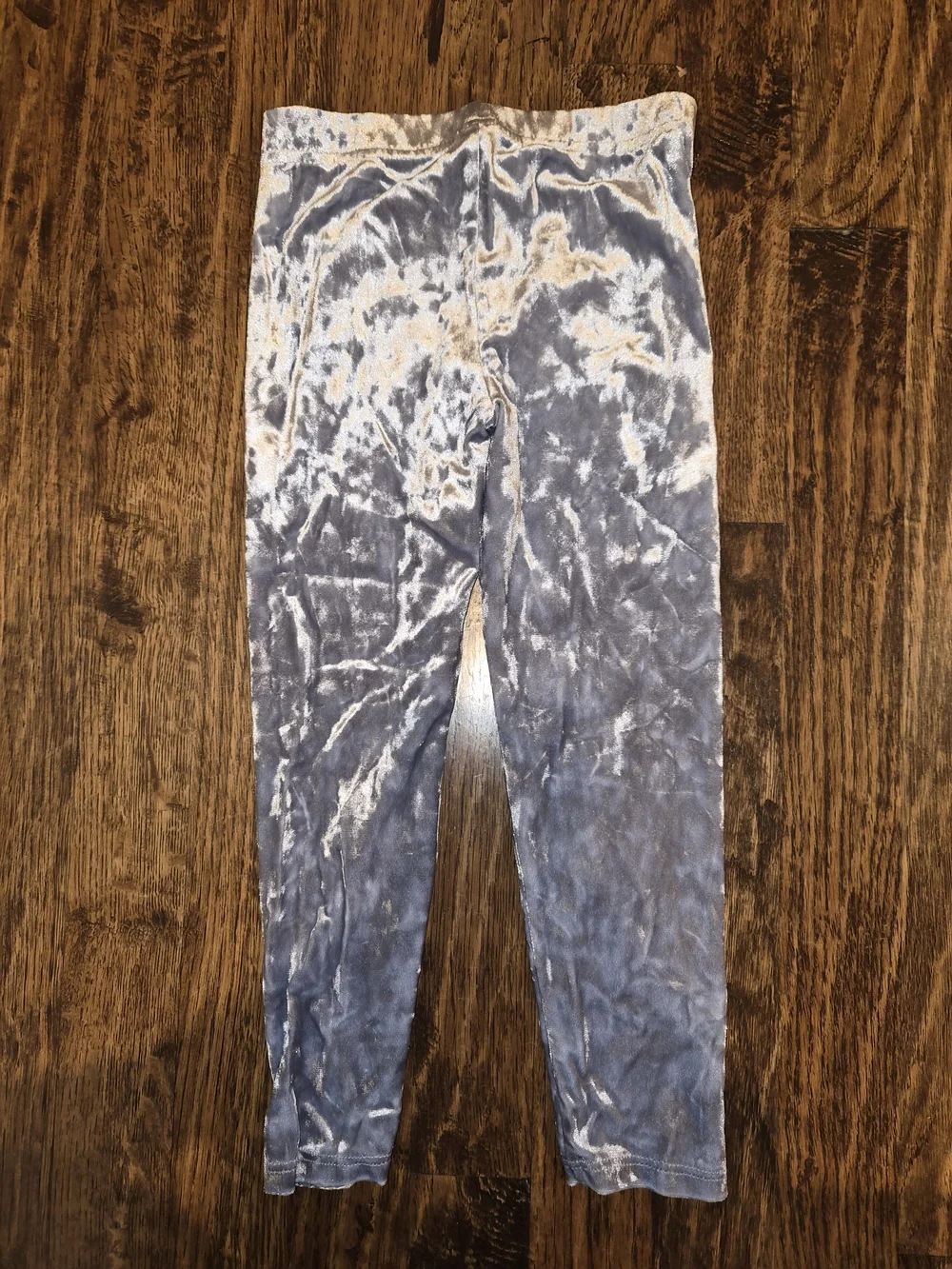OshKosh B'gosh Silver Gray Blue.Crushed Velvet Kids Leggings 4T